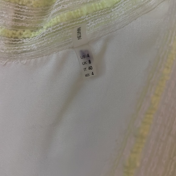 T Tahari dress bright lime green and white sz 4 - Picture 5 of 6